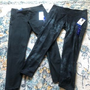 2 Brand New Danskin Leggings.  Black/ Marble